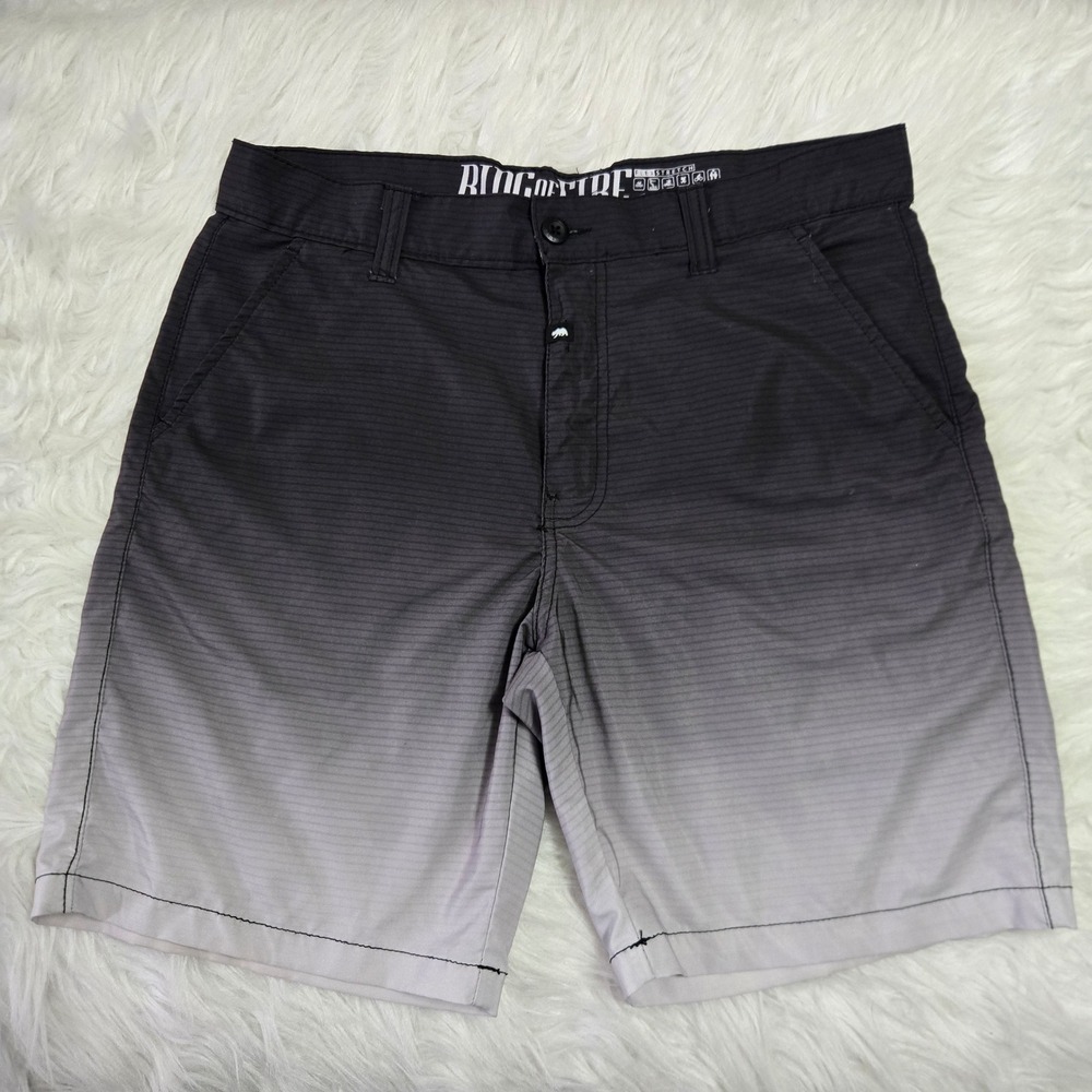 Ring of Fire‎ Mens Hybrid Shorts Grey Ombre Flex Stretch Sea and Sun Size 32